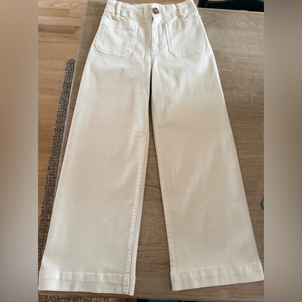 Anthropologie Maeve Colette Magic Fabric Crop Wide-Leg Pants - Yellow Ground